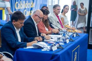 Acuerdo político entre NC, PSOE y Podemos para el Gobierno de Gran Canaria (Foto TA)